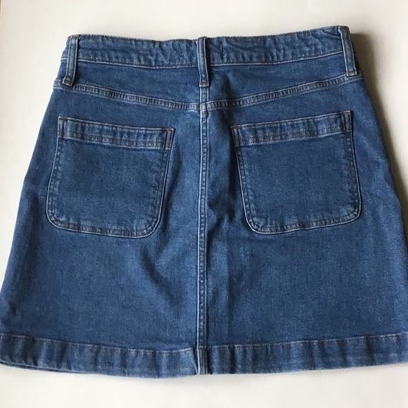 NWOT Madewell Button-Up Patch Pocket Denim Skirt - Picture 7 of 11